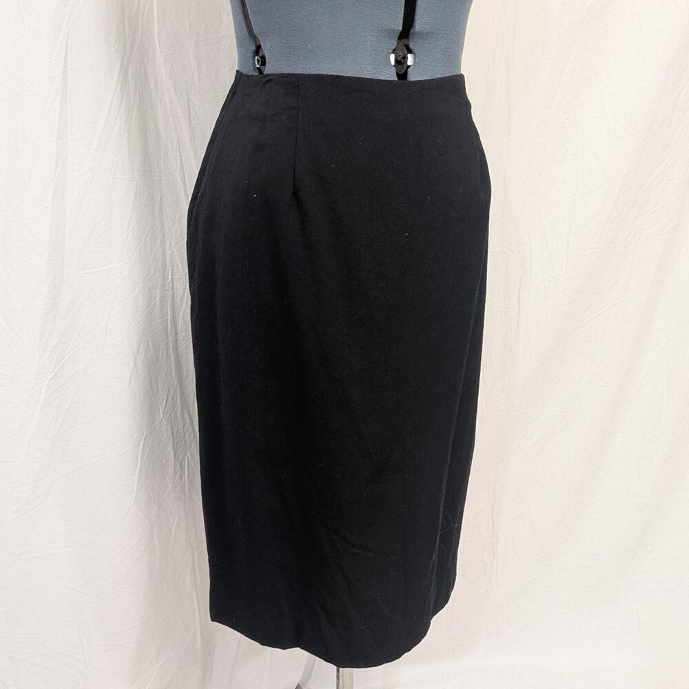Vintage 100% wool pencil skirt Galleria Sport black, size 12